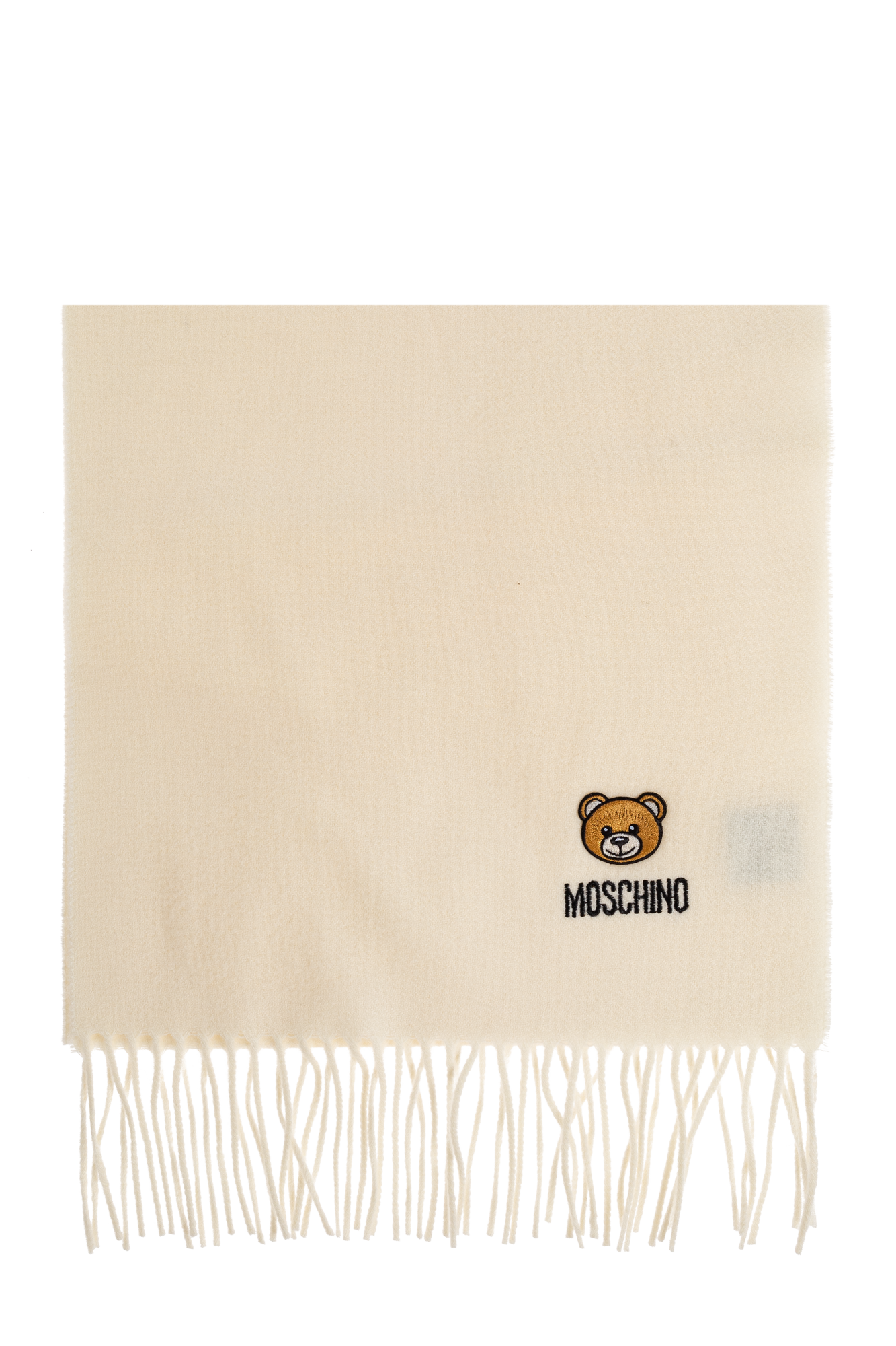 Cream Wool scarf with logo Moschino - Vitkac AS